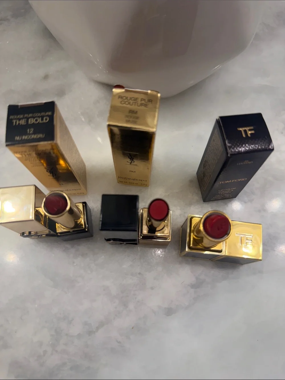 Yves Saint Laurent & Tom Ford Red and Pink Lipstick Set Bundle